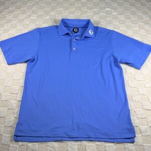 FootJoy Men's Blue Polo Shirt Medium Sterling Country‎ Club Sleeve Logo